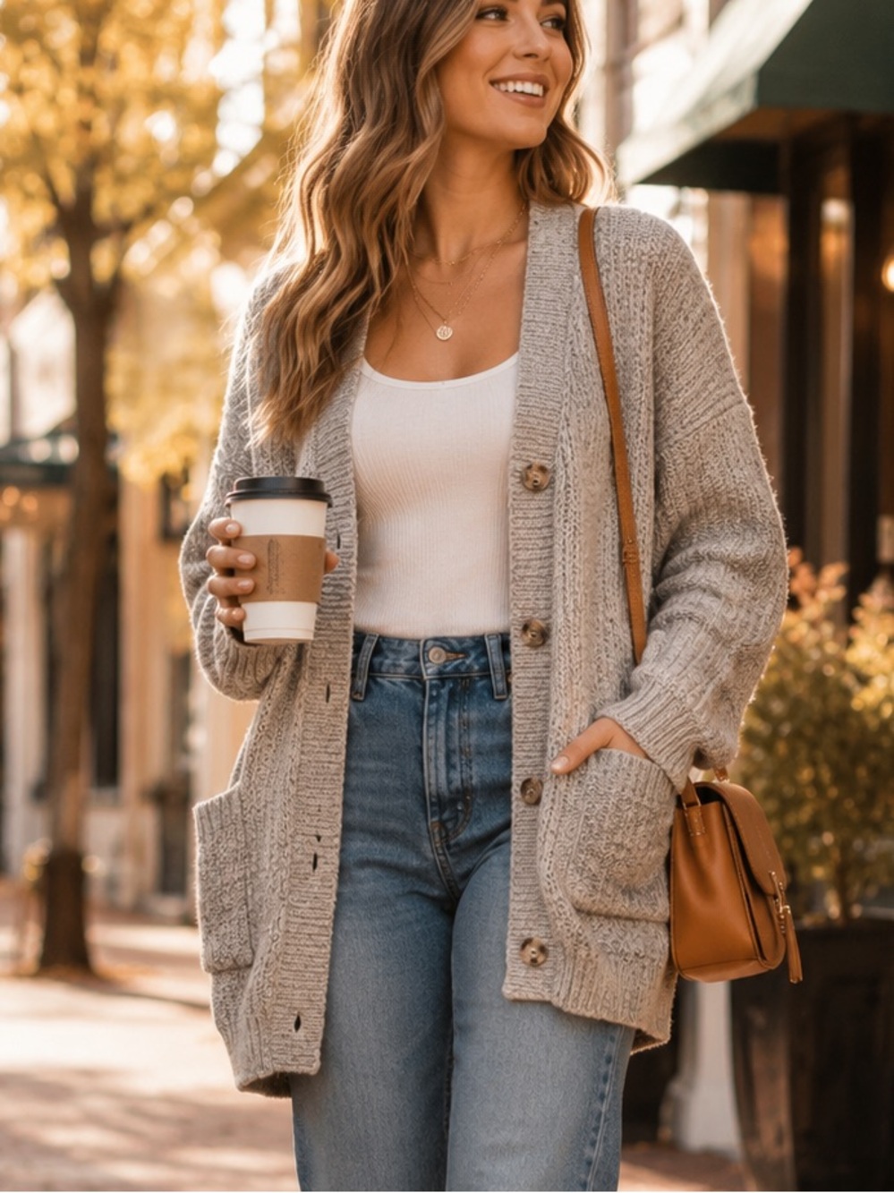 By Anthropologie Oversized Merino Wool Blend Chunky Knit Cardigan Sweater L - Picture 1 of 6
